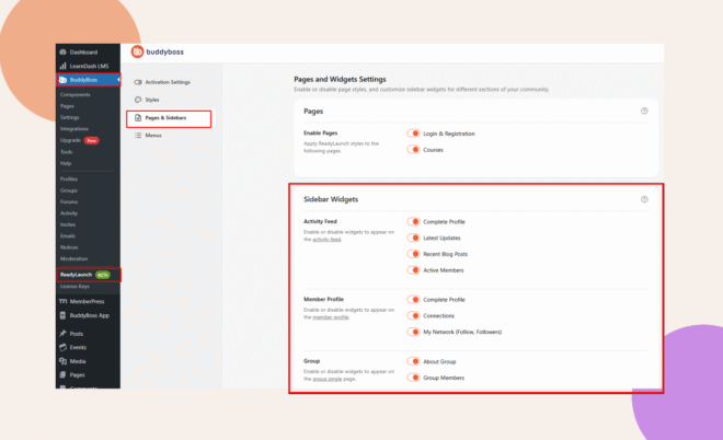 Configure Sidebar Widgets