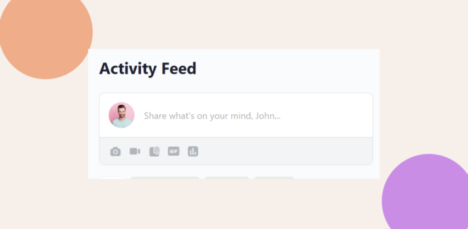 This screenshot shows where to start creating an activity post.