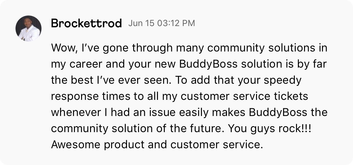 Buddyboss customer testimonial