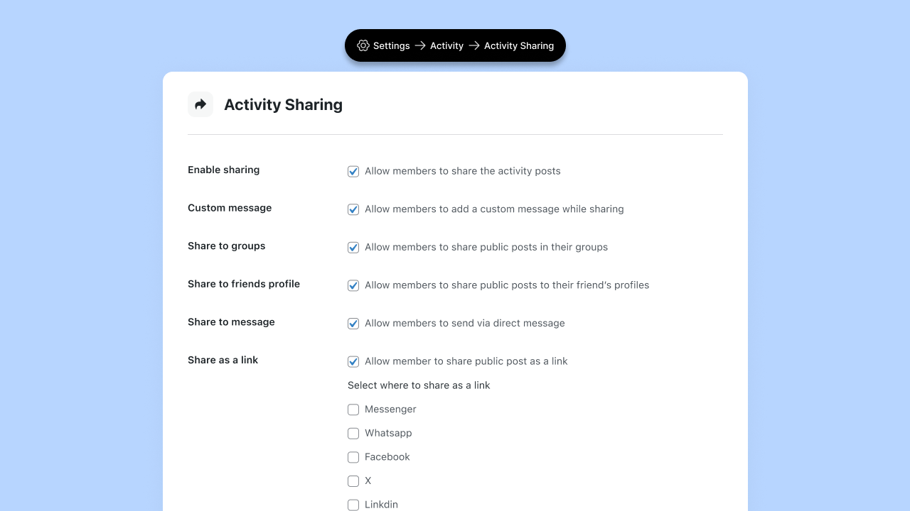 How to Set Up Activity Sharing in Your Community