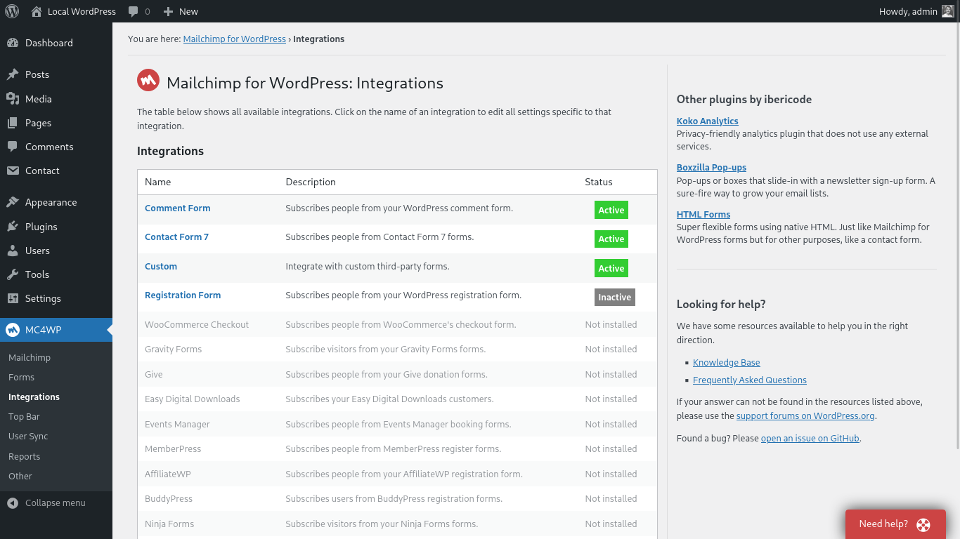 Mailchimp for WordPress (MC4WP)