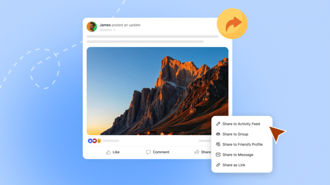 Buddyboss activity sharing