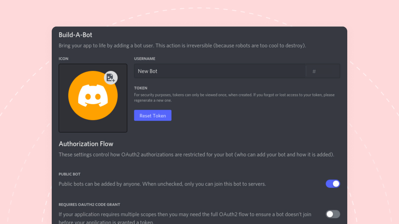 Discord server interface