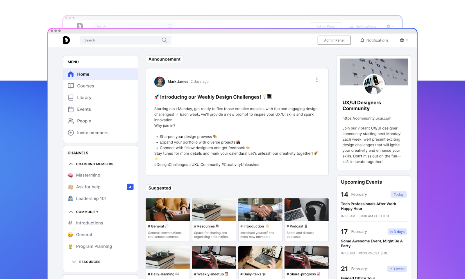 Mighty Networks Spaces and course builder