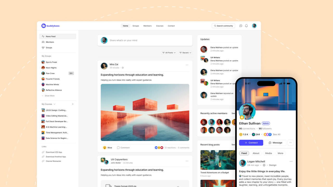 buddyboss web and app