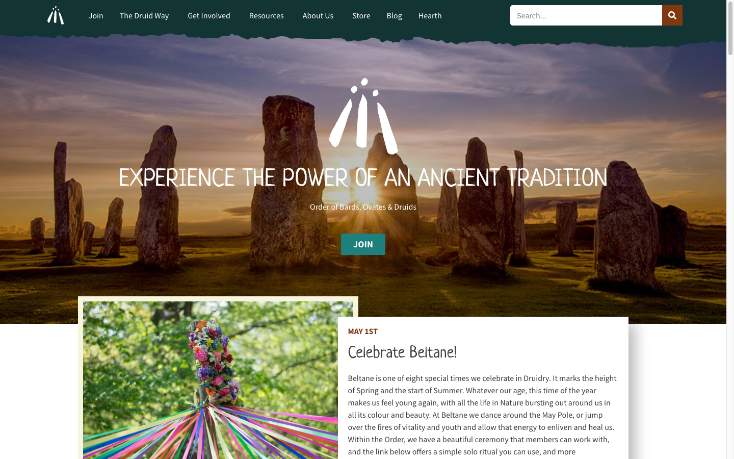 OBOD Druidry.org homepage