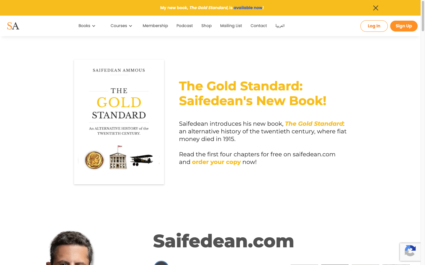 Saifedean Academy membership pricing page showing fiat and Bitcoin payment options with 10% Bitcoin discount