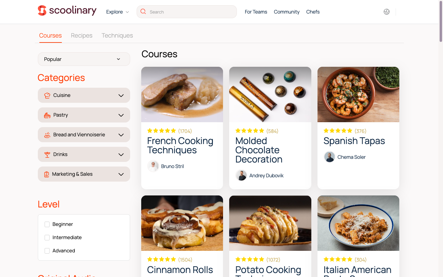 Scoolinary course library