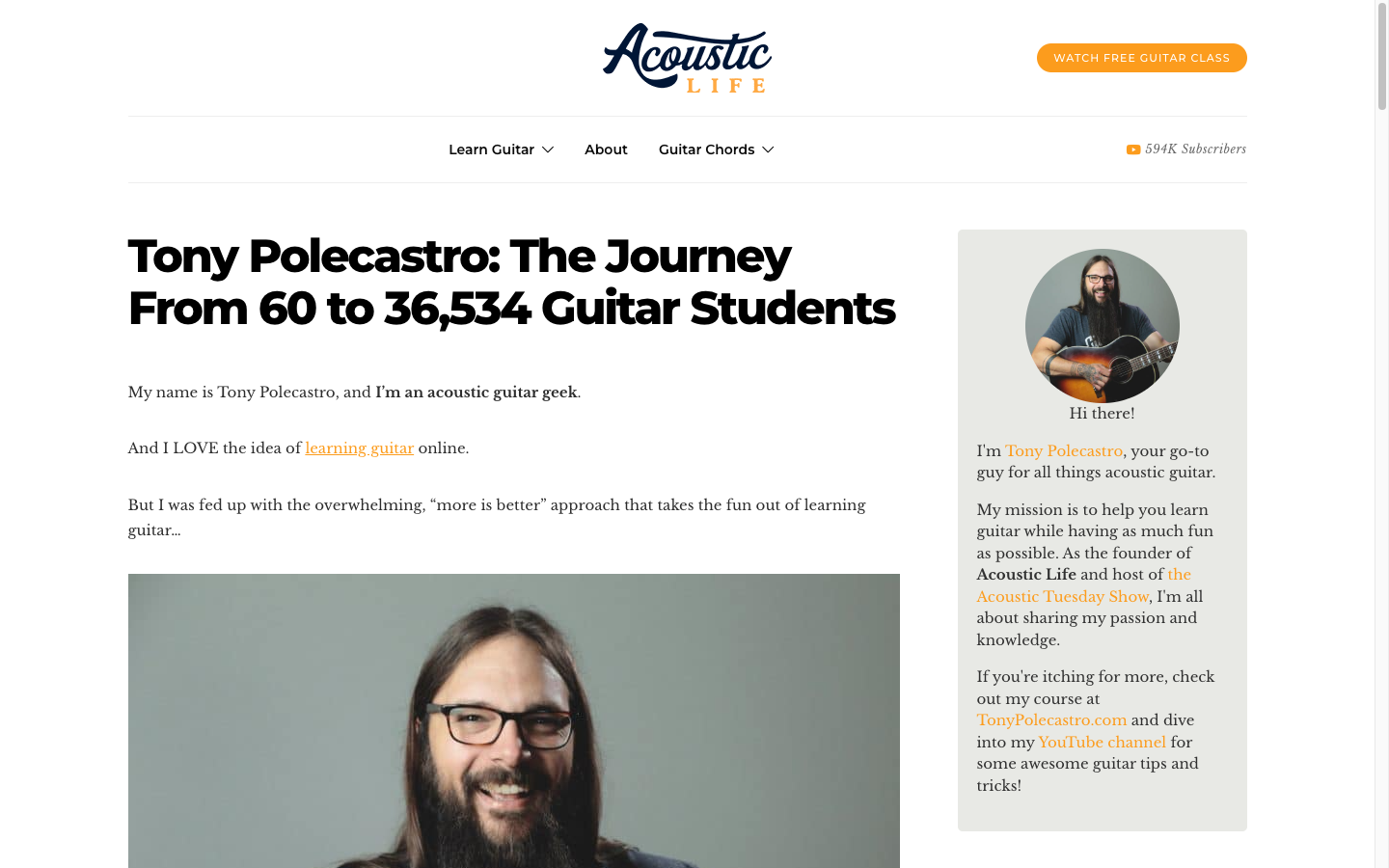 Tony Polecastro on Acoustic Life