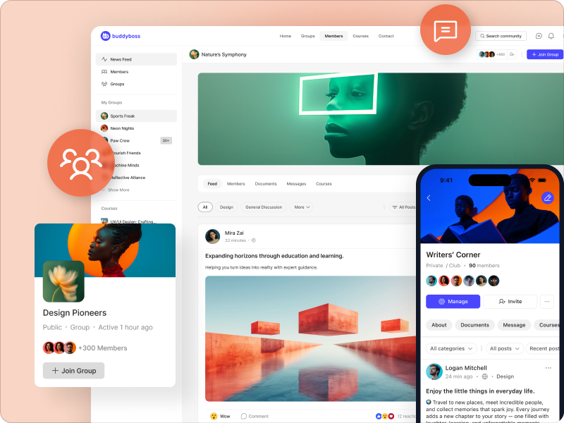 BuddyBoss groups and activity feed