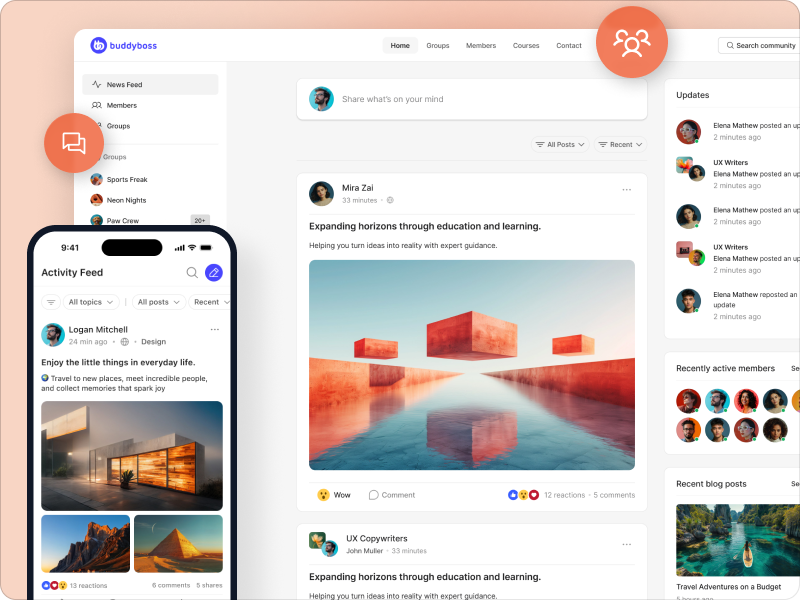 Build a world-class community experience with BuddyBoss
