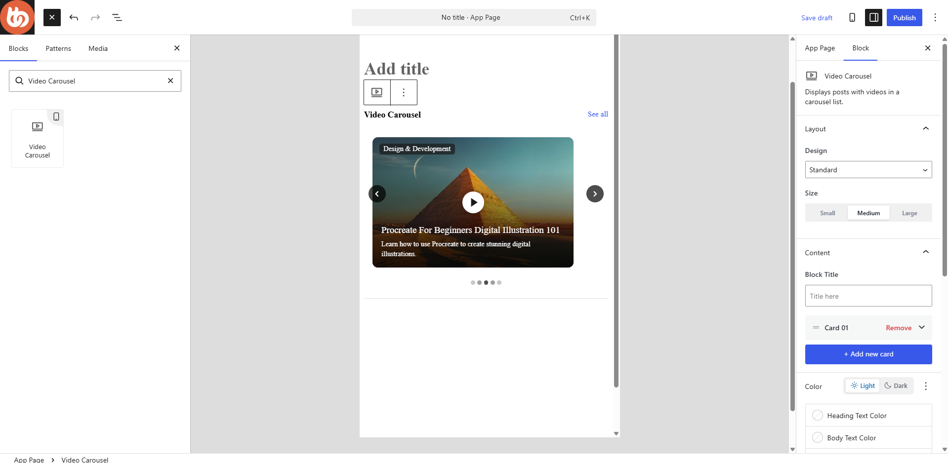 BuddyBoss App Video Carousel Block