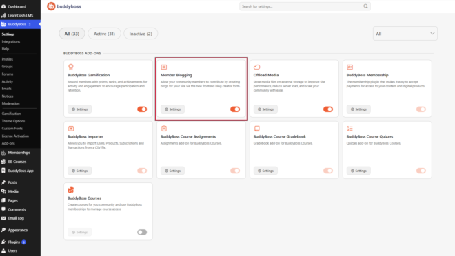 BuddyBoss Member Blogging