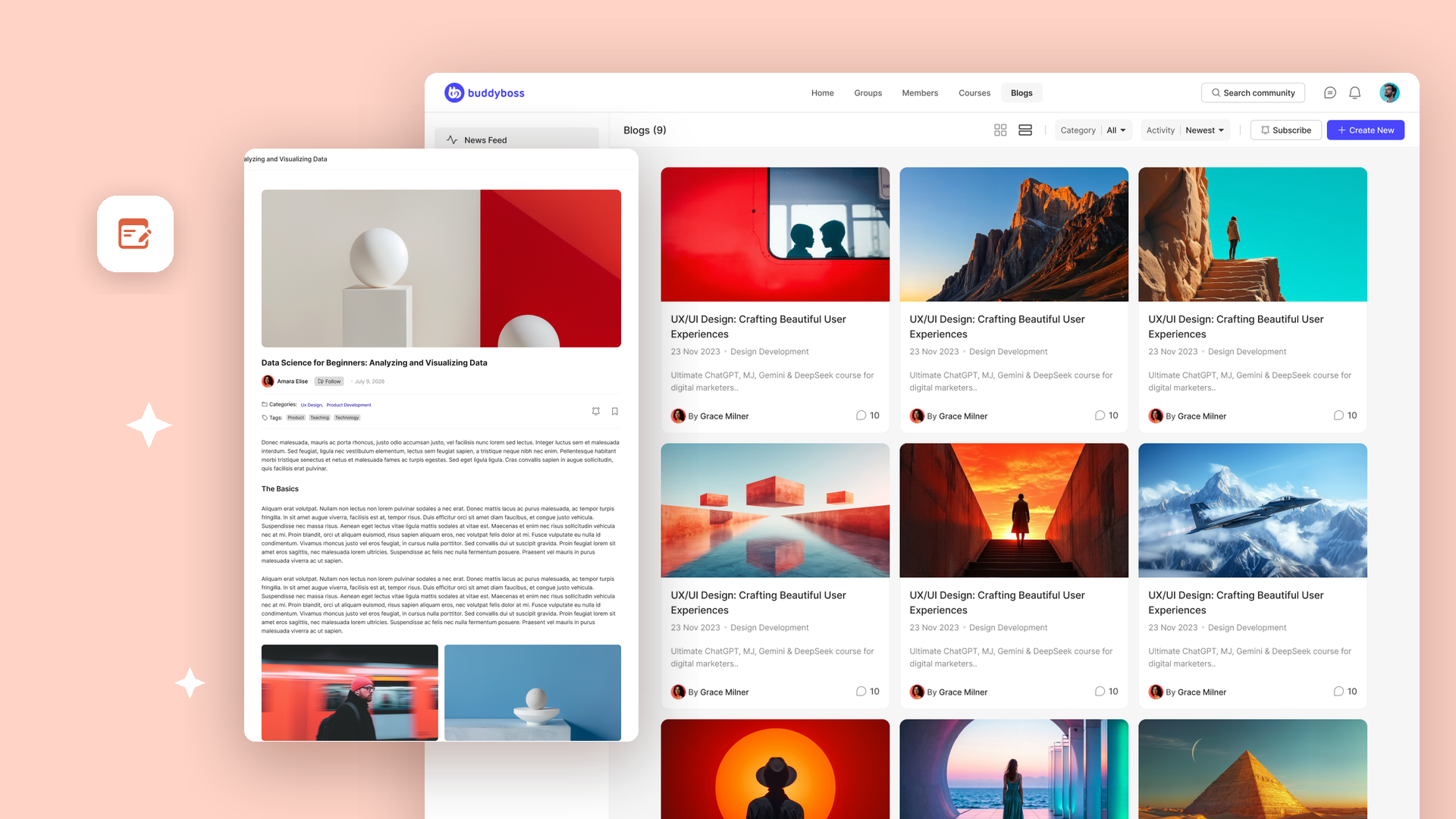The ReadyLaunch blog archive with a single post template shown in front