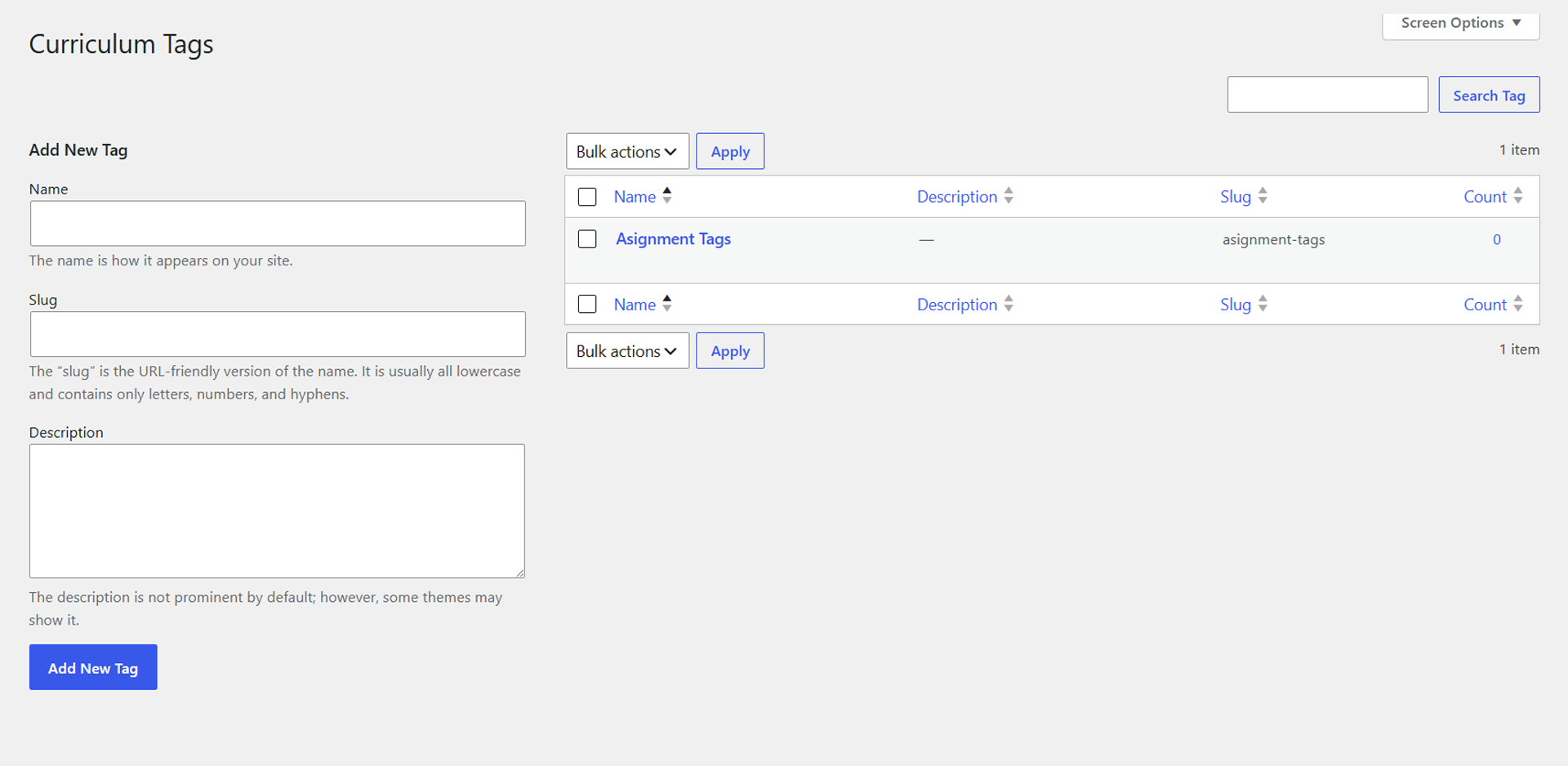 Create and Manage Lesson Assignment and Quiz Tags