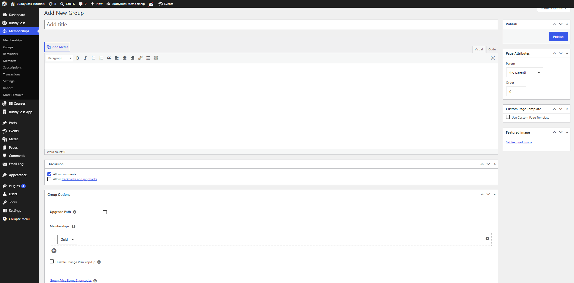 Create a BuddyBoss Membership Group