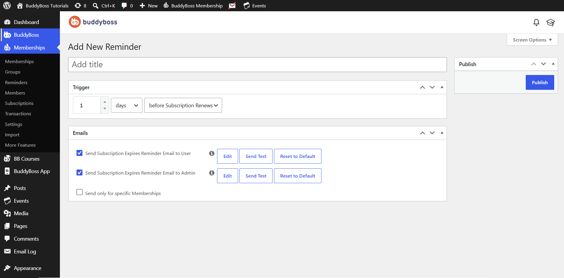 Create BuddyBoss Membership Reminders