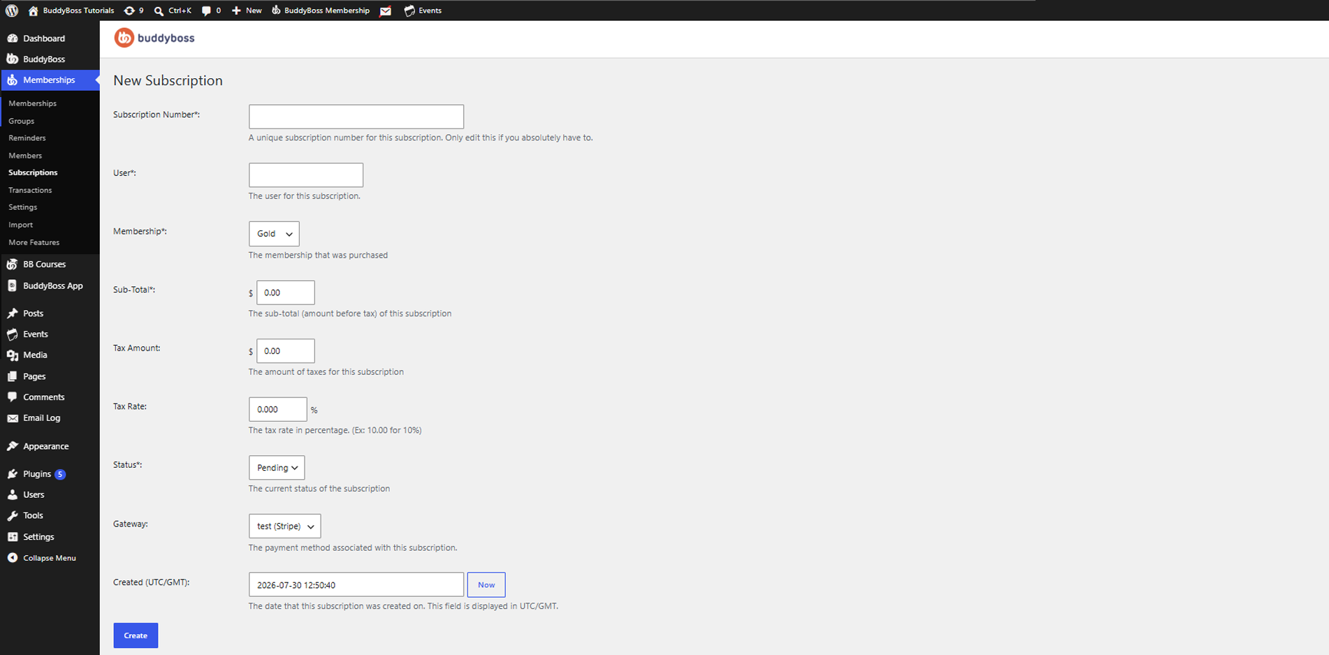 BuddyBoss Membership Subscriptions