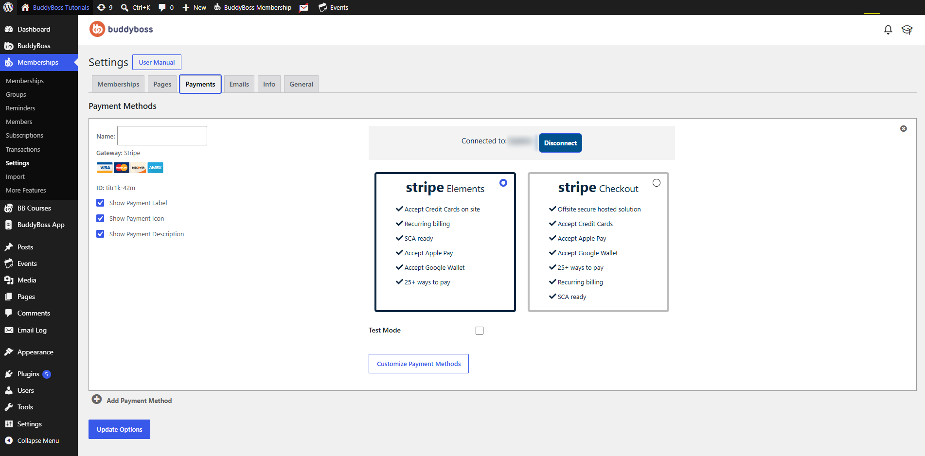BuddyBoss Membership Payment Methods