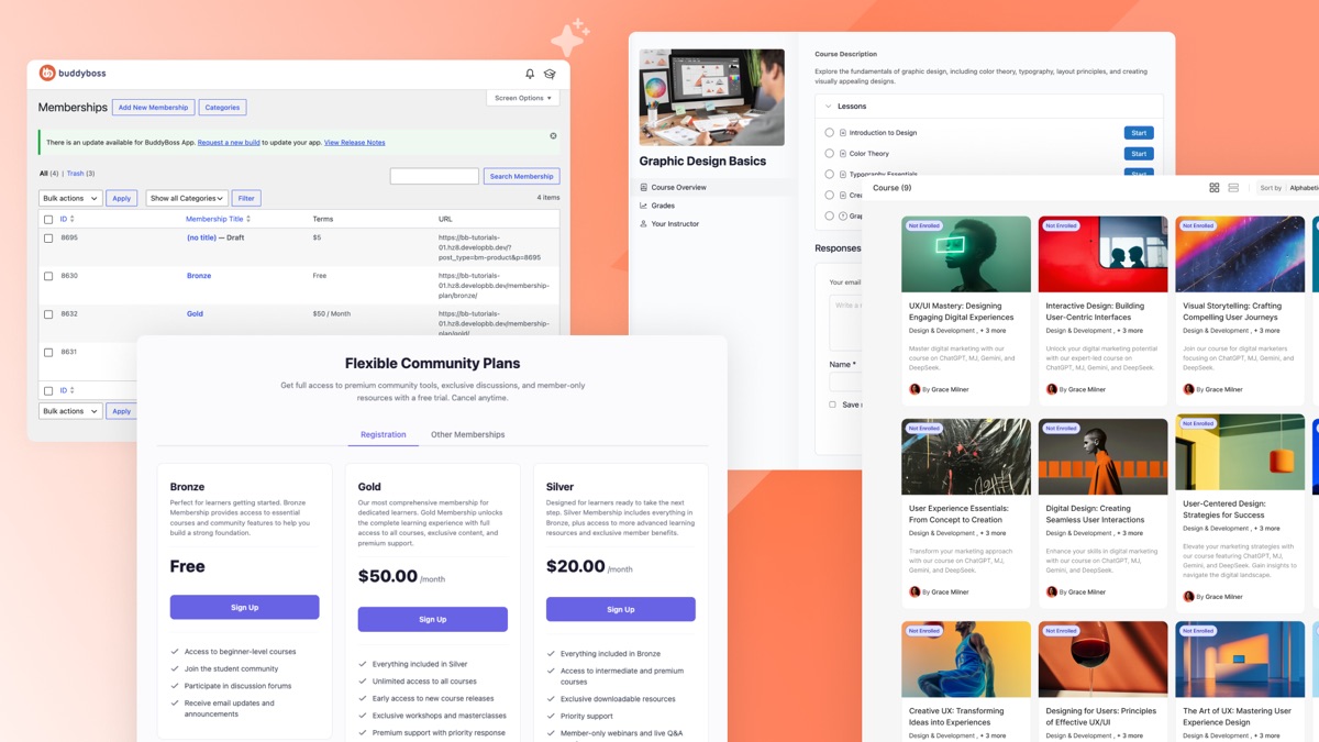 BuddyBoss Memberships and Courses inside the community