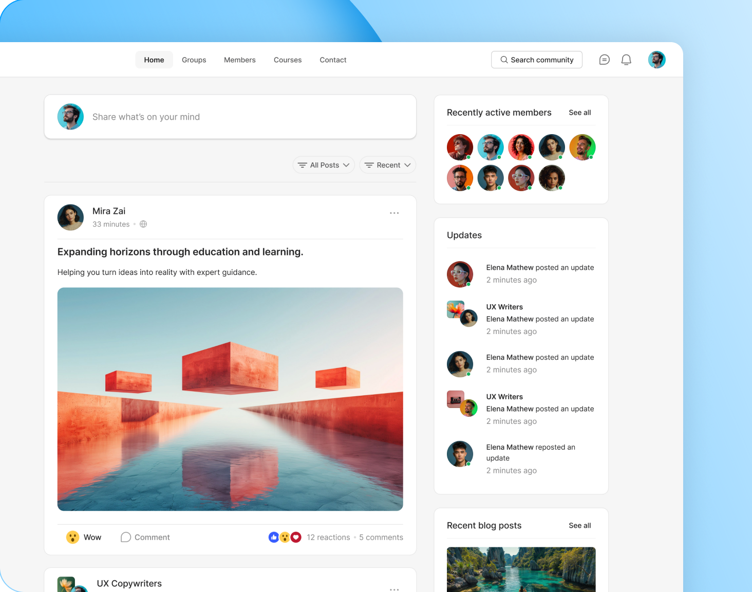 BuddyBoss community activity feed | BuddyBoss BuddyBoss community feed showing member profiles and activity