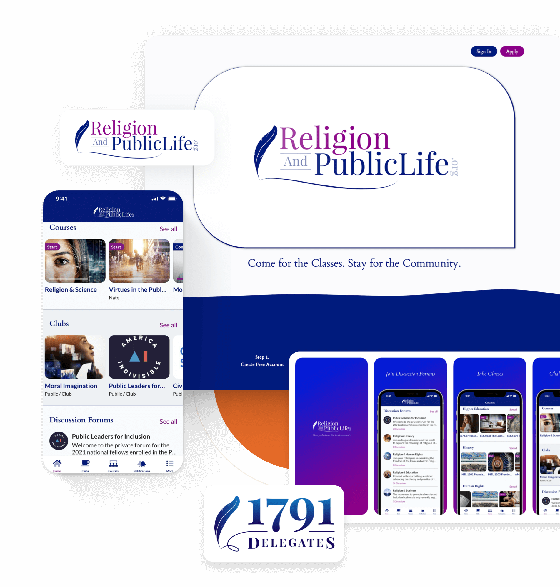 Religion and Public Life screenshots | BuddyBoss Religion and Public Life website and app screens