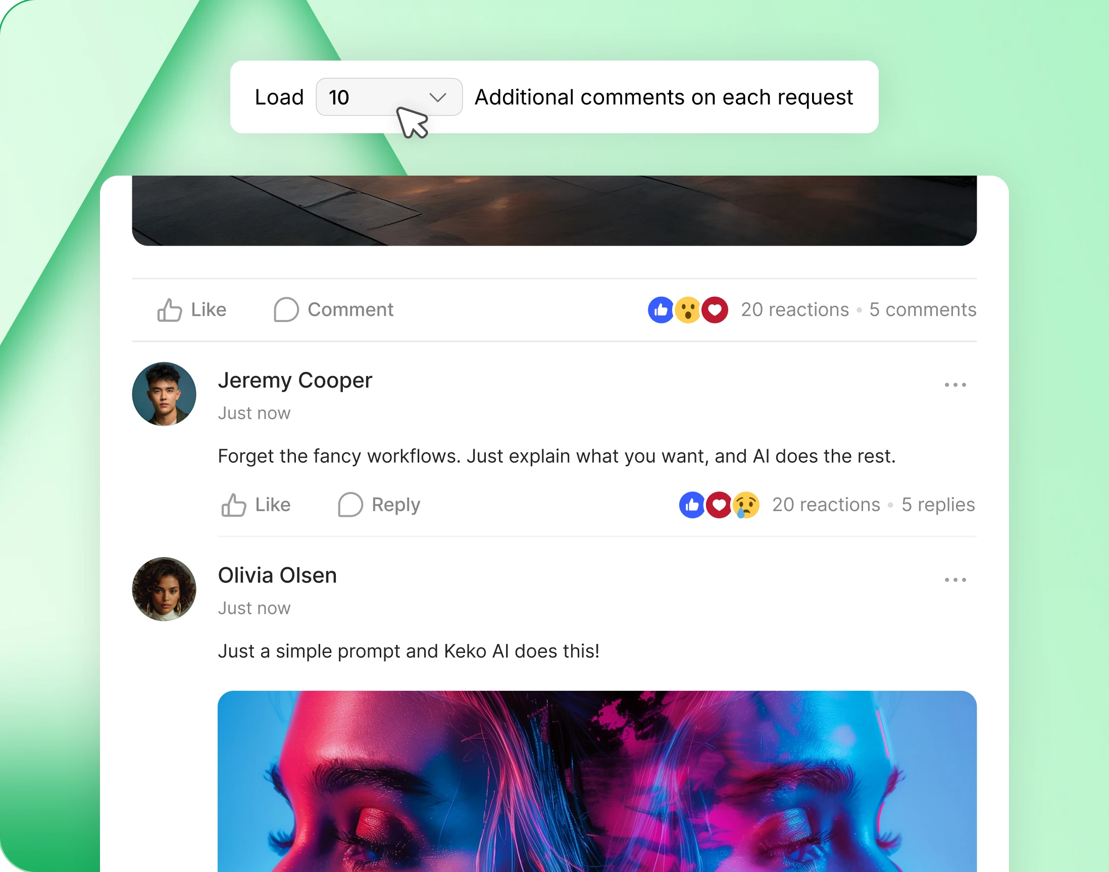 Setting for how many additional comments load on each request