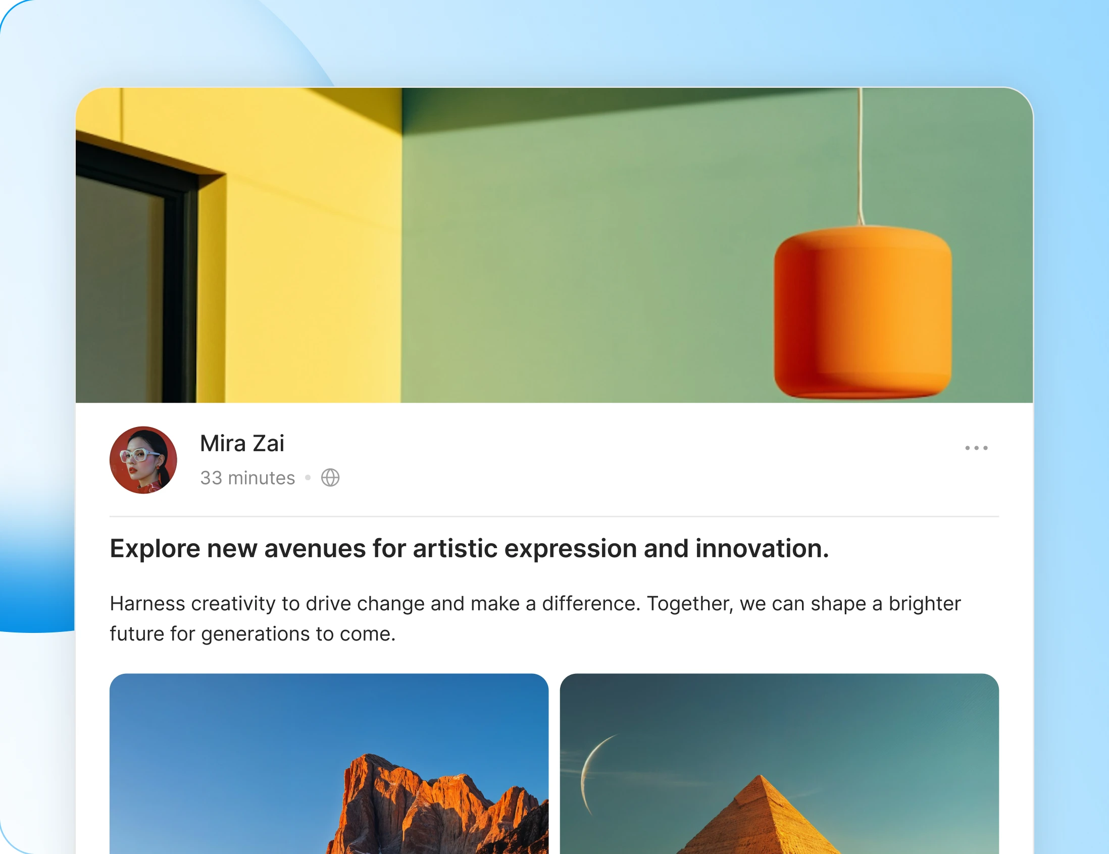 Activity post with a featured cover image