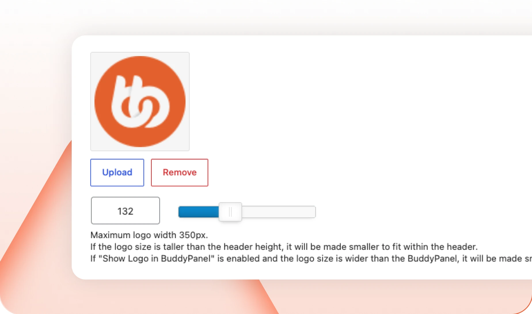 The Logo panel uploading a custom logo for the theme