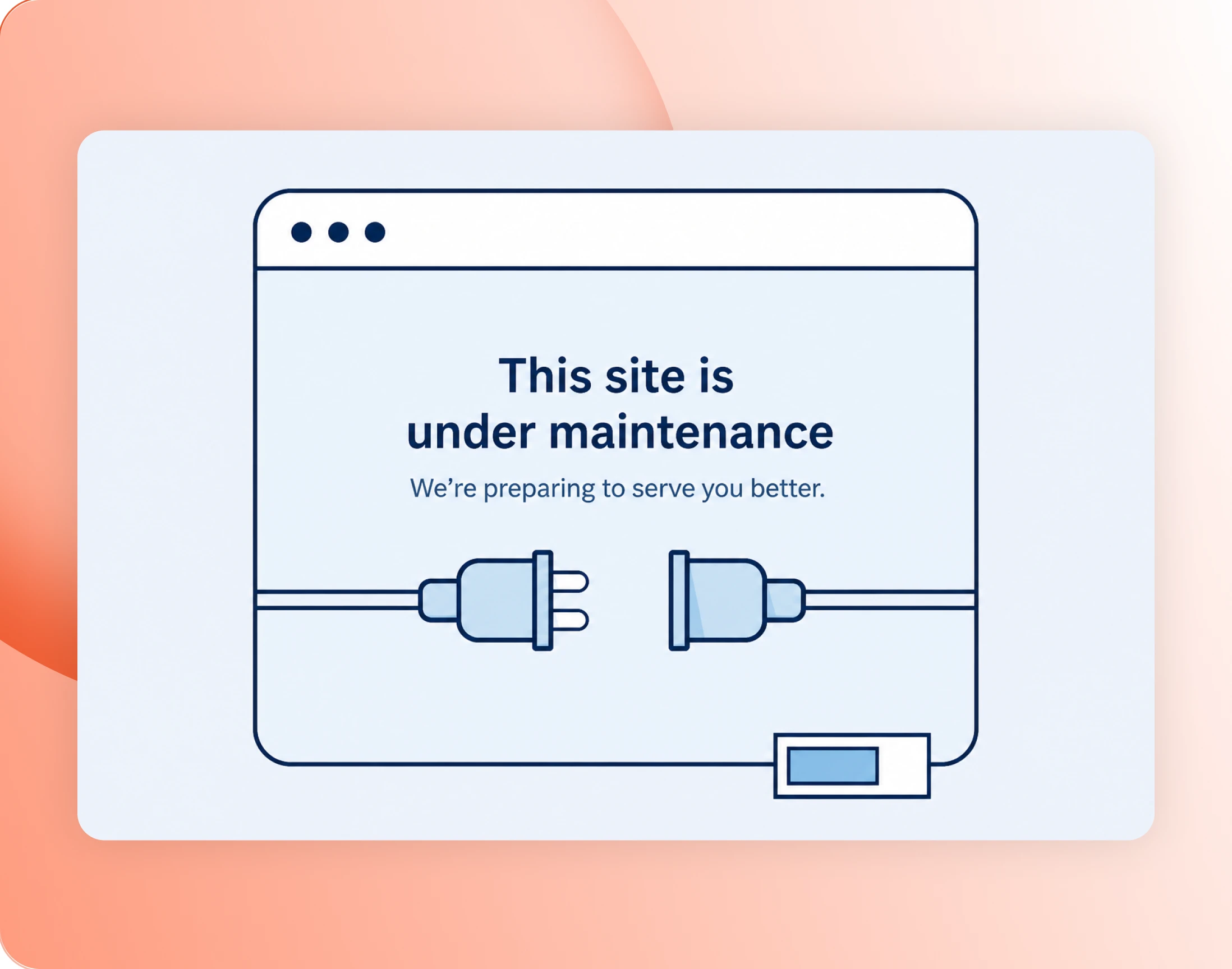 Maintenance mode switched on with its holding page
