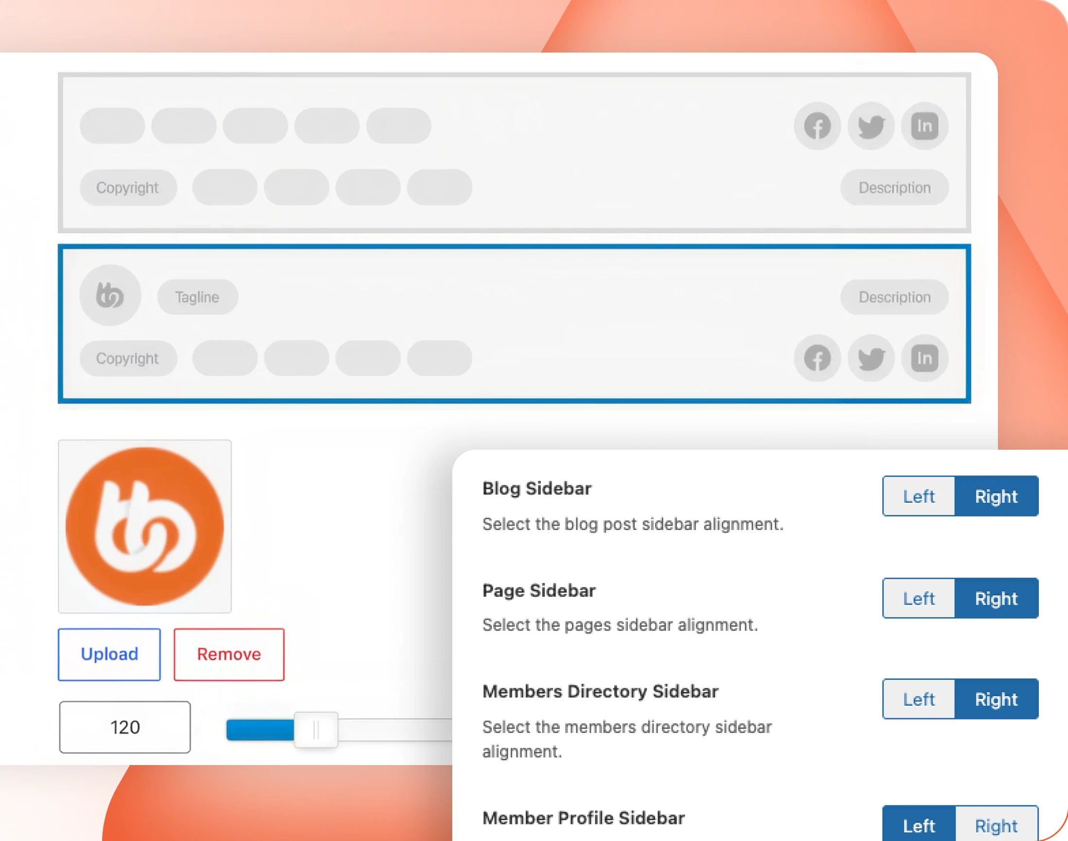 The Sidebars and Footer widget areas in the theme options
