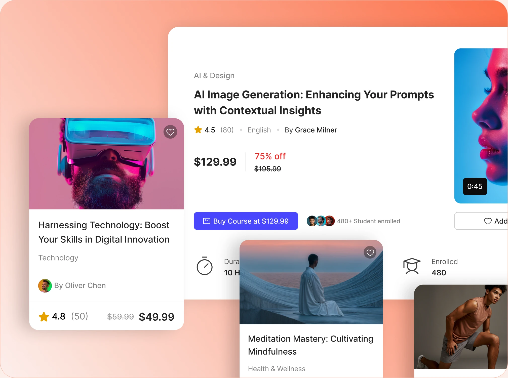 A BuddyBoss course page rendered in the community's own design