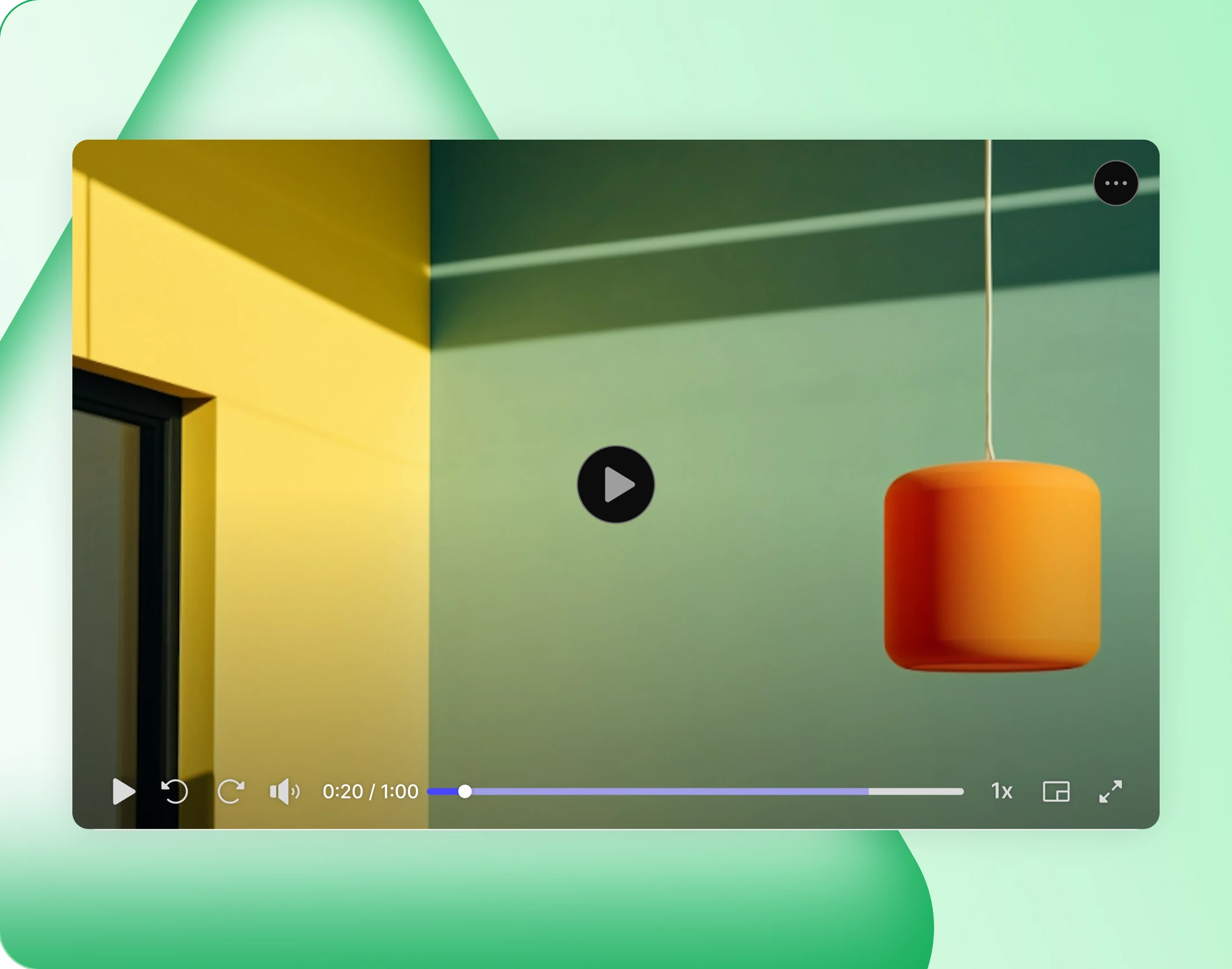 The lesson player with scrubber speed and fullscreen controls