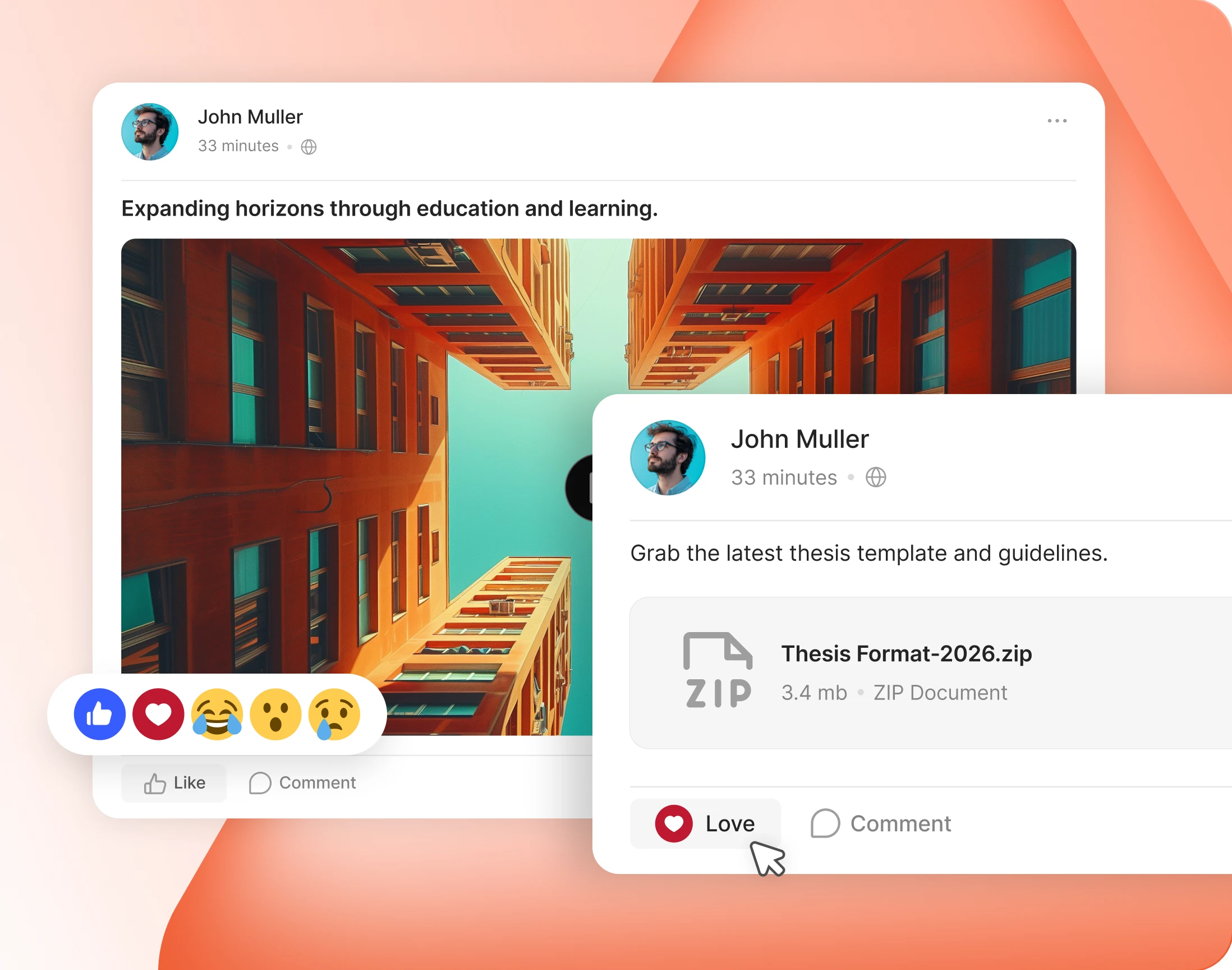 A post's action bar showing a Wow reaction in place of the Like button