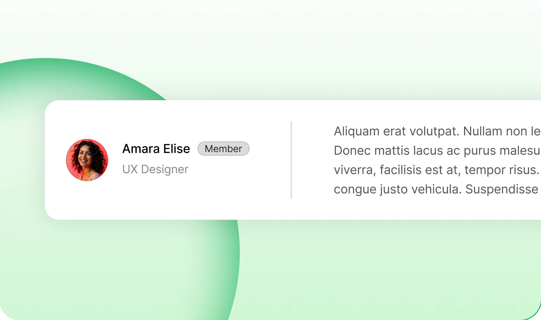 An author bio card at the foot of a blog post