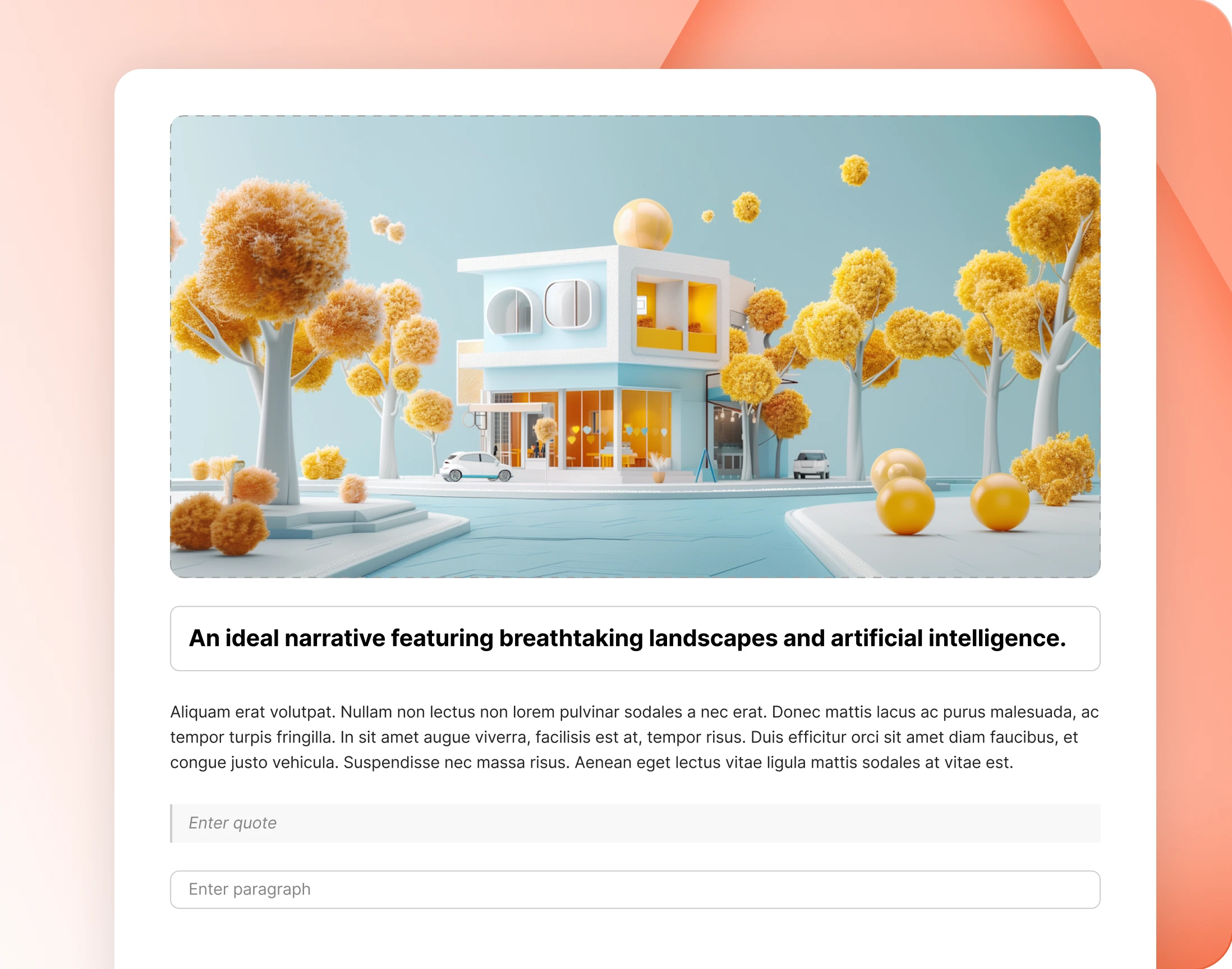 The New blog post screen with its feature image dropzone