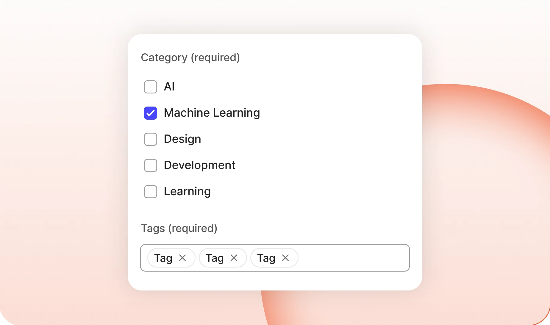 Controls for how member posts are tagged and categorised