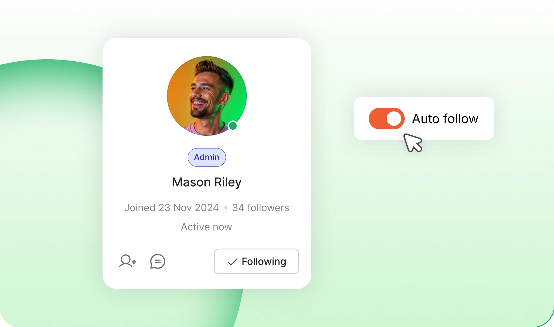 Followers and following counts updating when two members connect