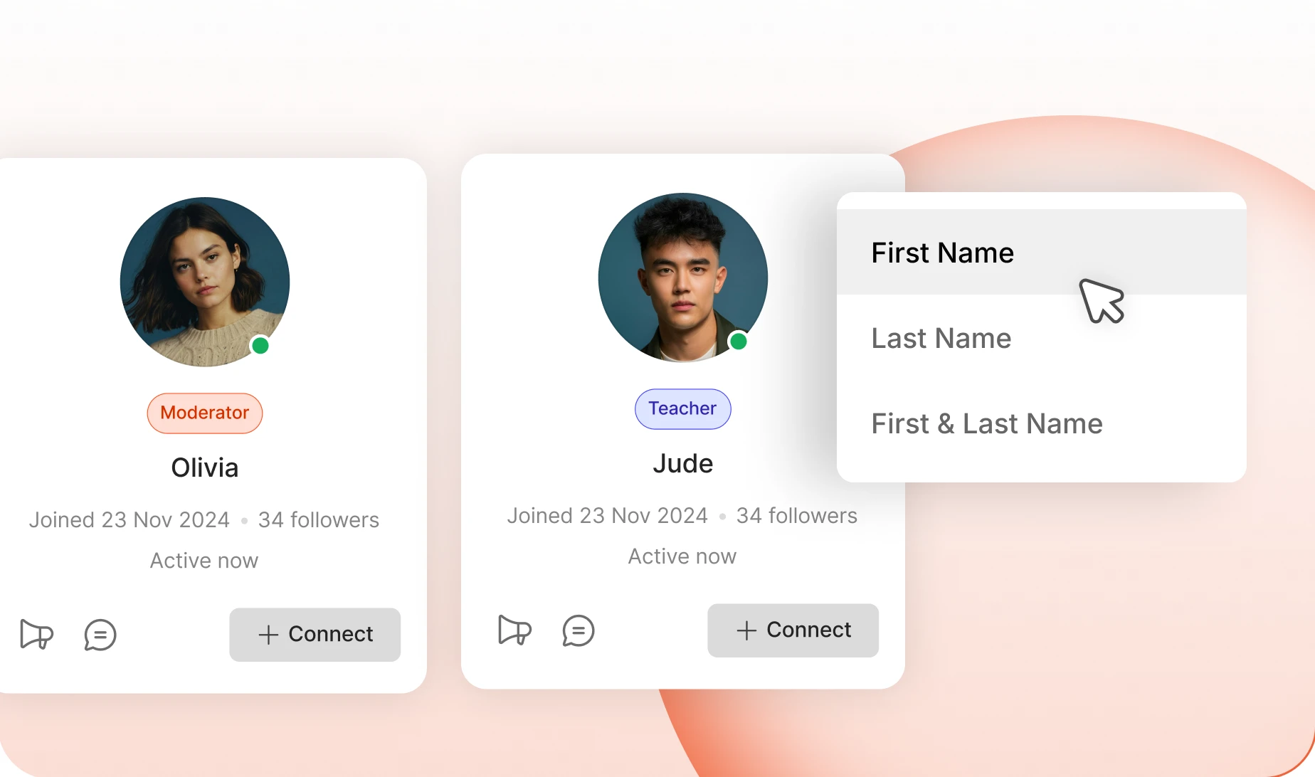 The display name format setting with First Name First  Last and Nickname