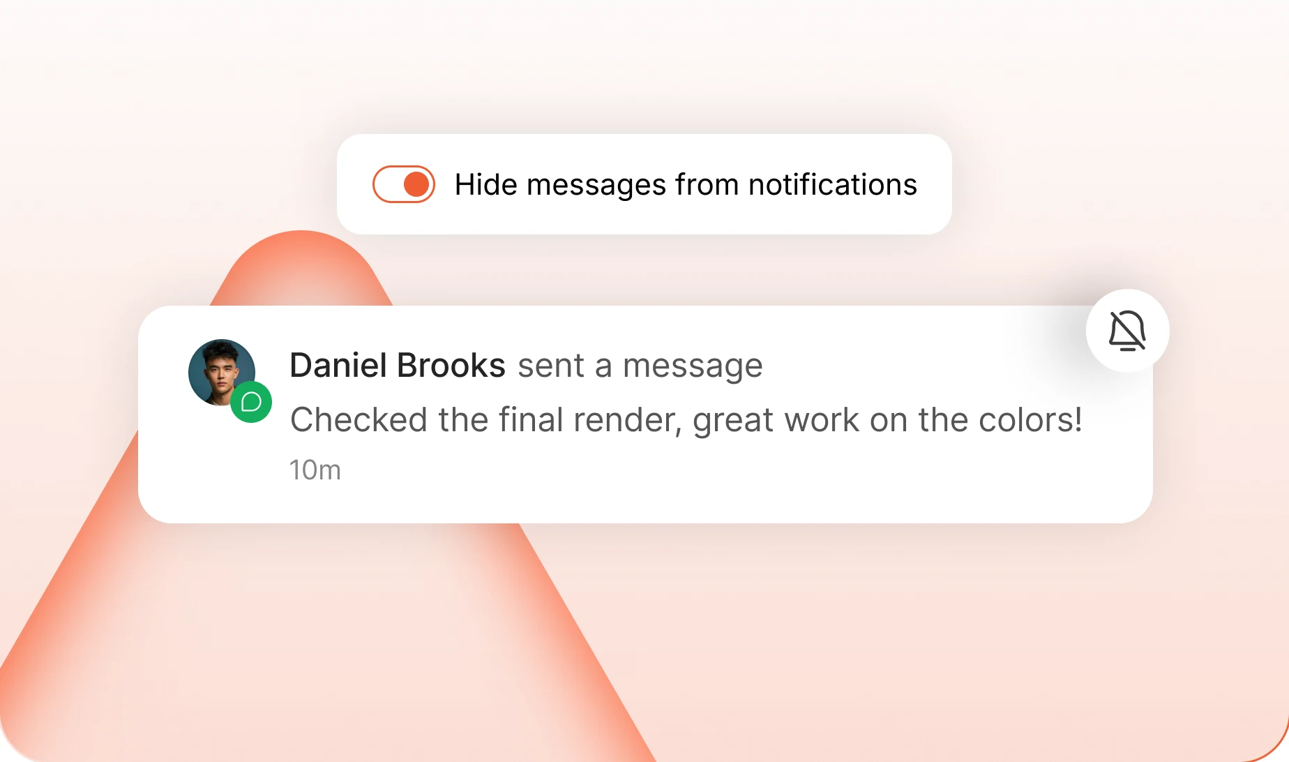 The setting that keeps message alerts out of the notification list