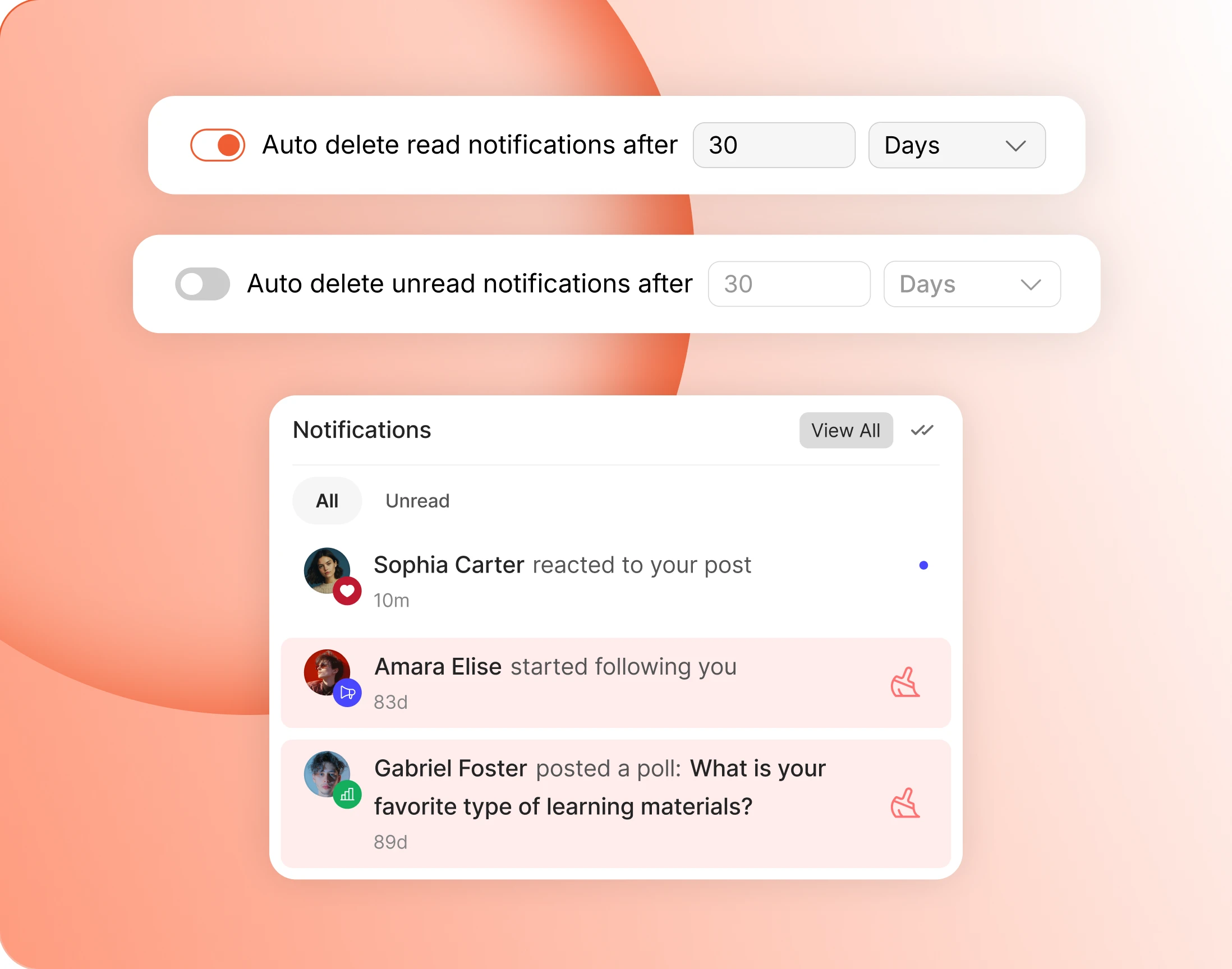The setting that deletes old notifications automatically